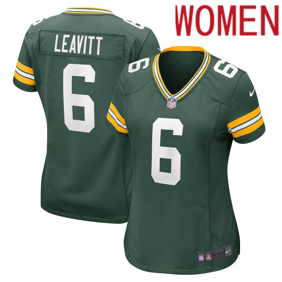 Women Green Bay Packers #6 Dallin Leavitt Nike Green Game Player NFL Jersey